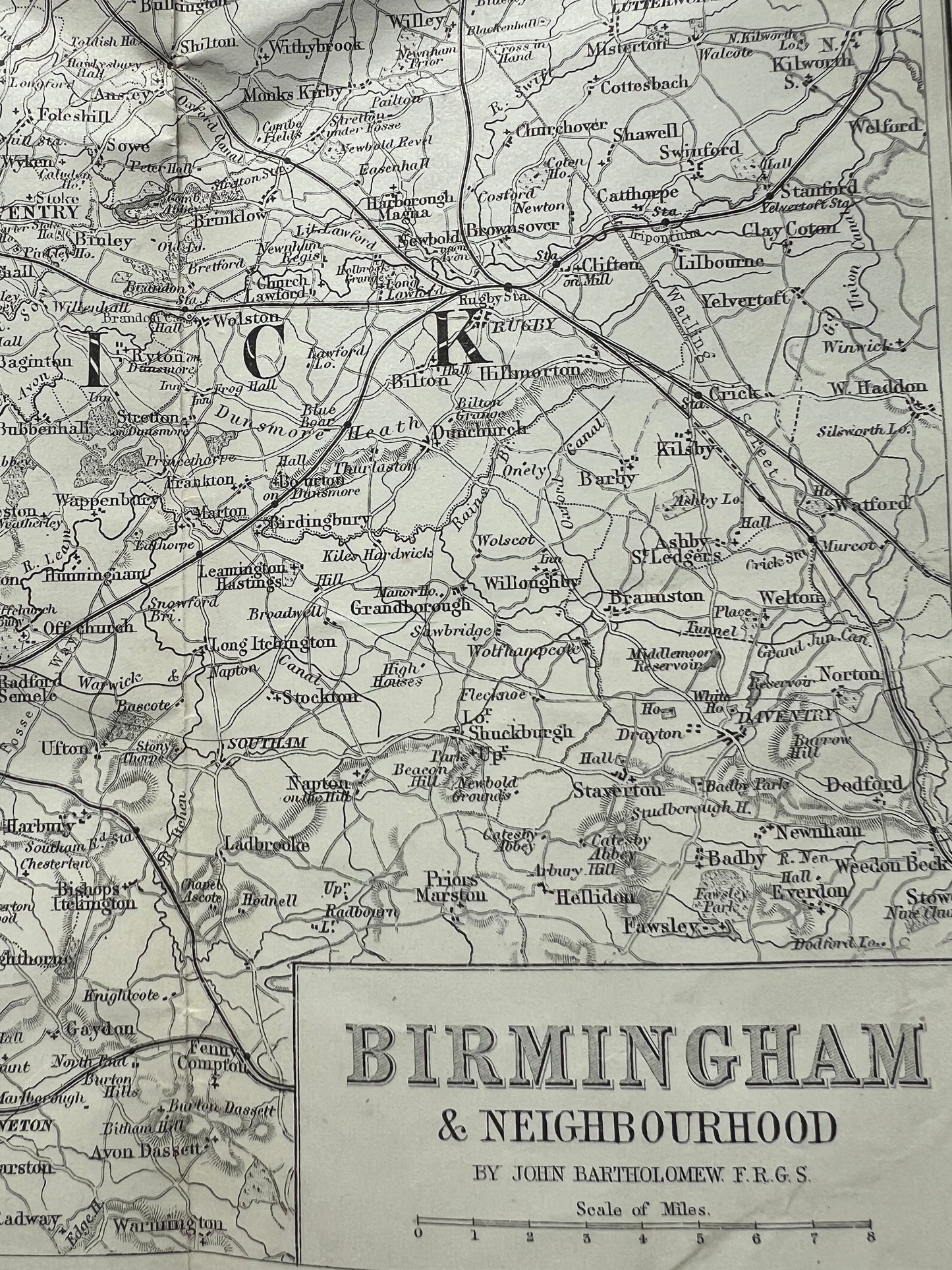 Early Bartholomew Map of BIRMINGHAM