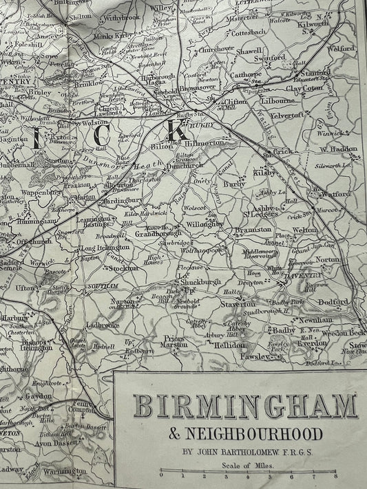 Early Bartholomew Map of BIRMINGHAM