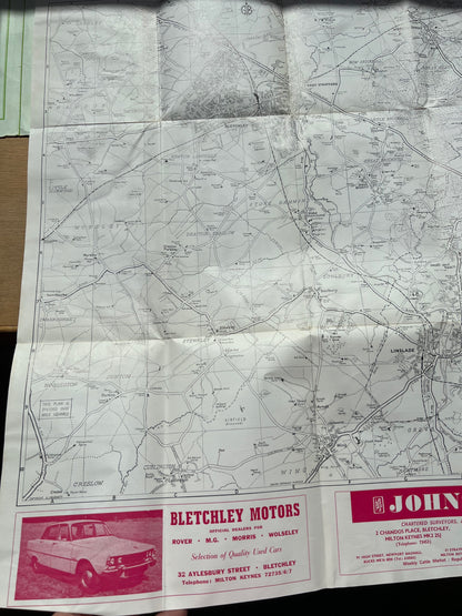 1970s Street Plan of BLETCHLEY , LEIGHTON and LINSLADE