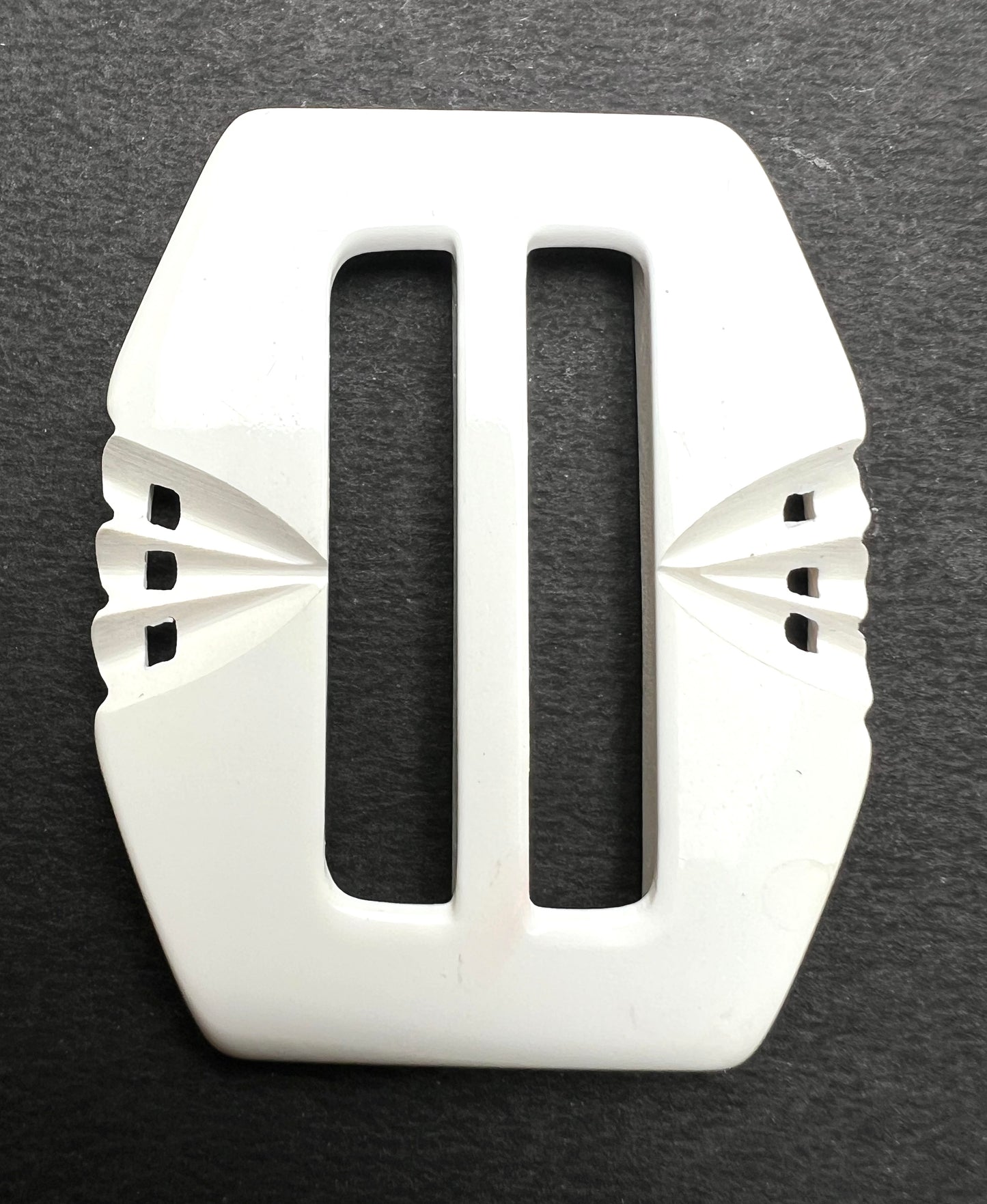 Lively 1940s French 6cm Belt Buckle Pure or Cream White for up to 4cm Belt