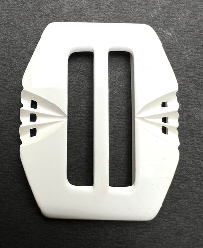 Lively 1940s French 6cm Belt Buckle Pure or Cream White for up to 4cm Belt