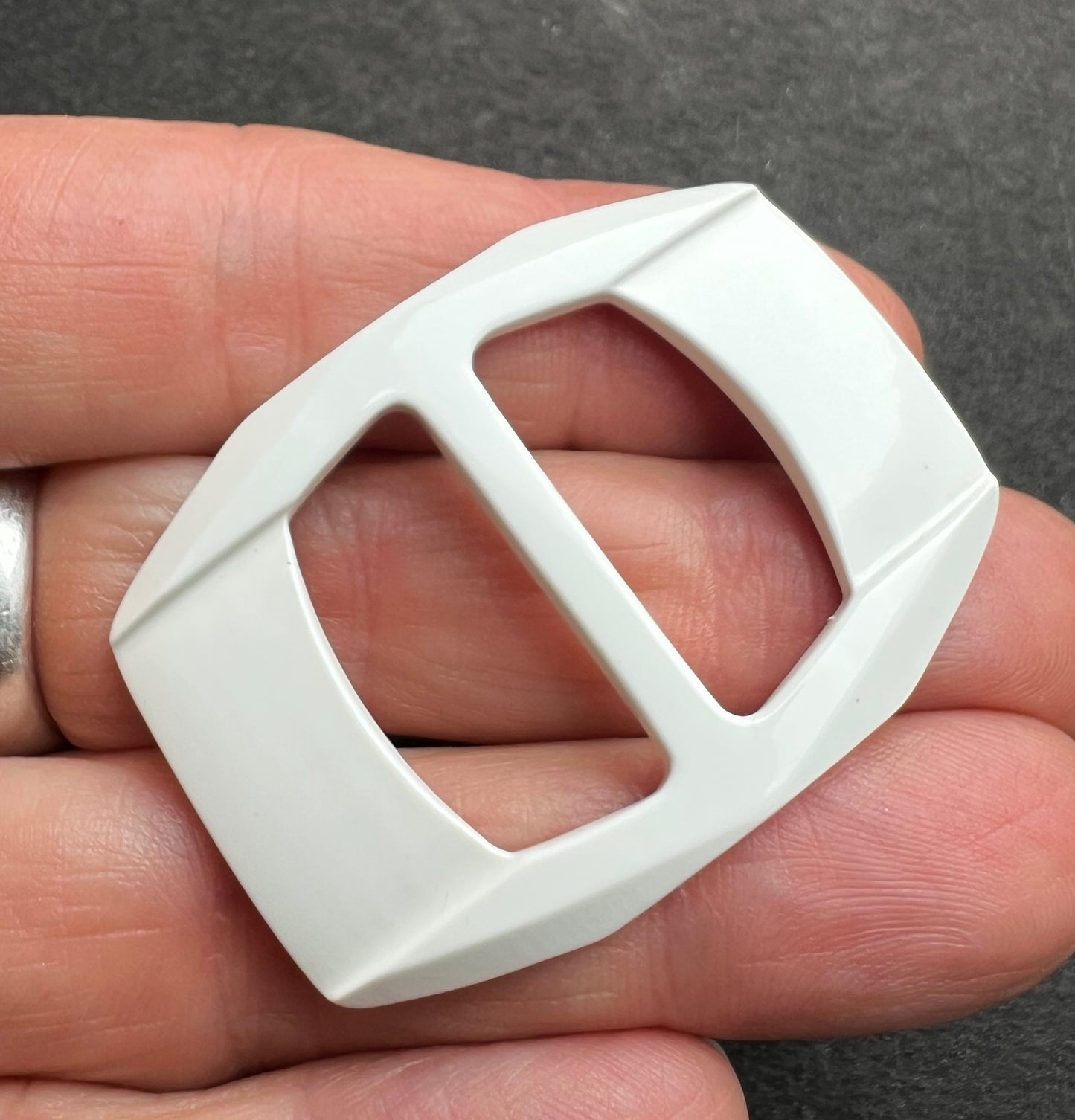 Mid Century Crisp White 4.4cm Belt Buckle - For 2cm Belt