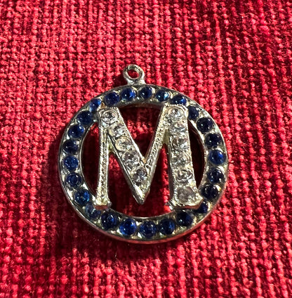 1930s/40s Little Diamante "M" 2.2cm Pendant