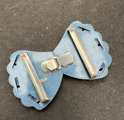 French Deco Petrol Blue 2 Part 7.5cm Buckle for 3cm Belt