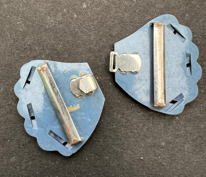 French Deco Petrol Blue 2 Part 7.5cm Buckle for 3cm Belt