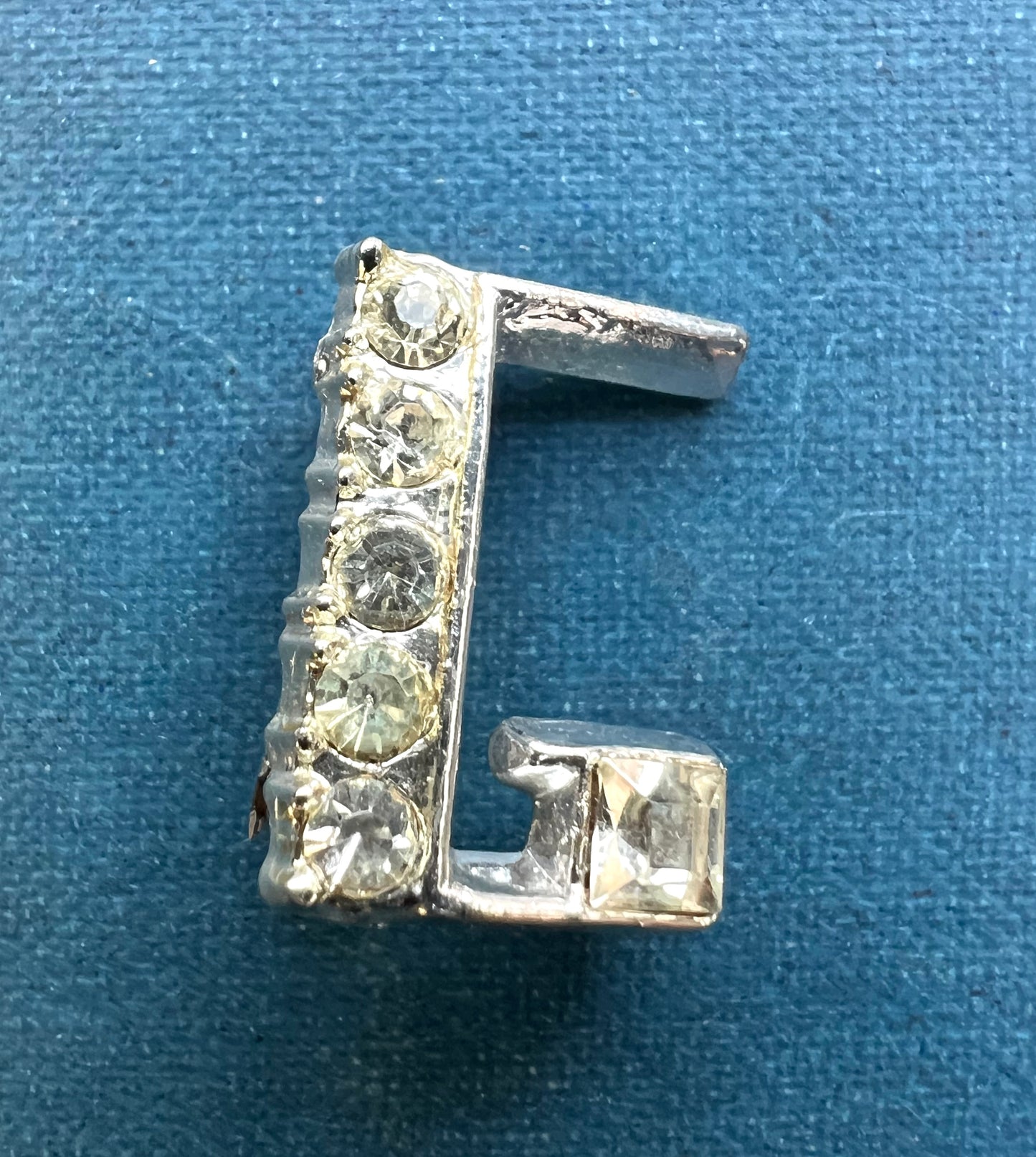 1940s Sparkly Diamante Initial Letter Brooches F, G, H, K, M  and N