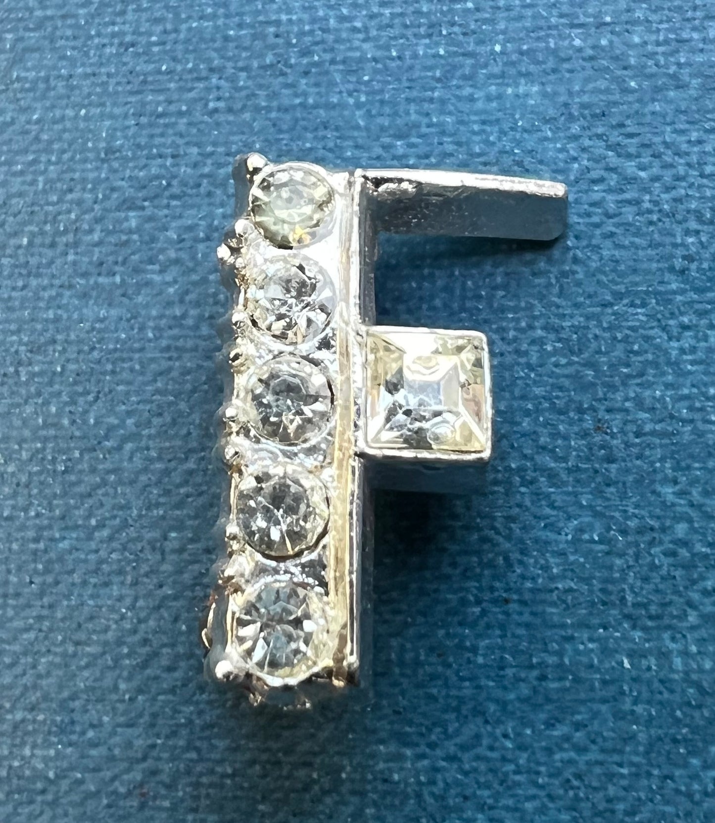 1940s Sparkly Diamante Initial Letter Brooches F, G, H, K, M  and N