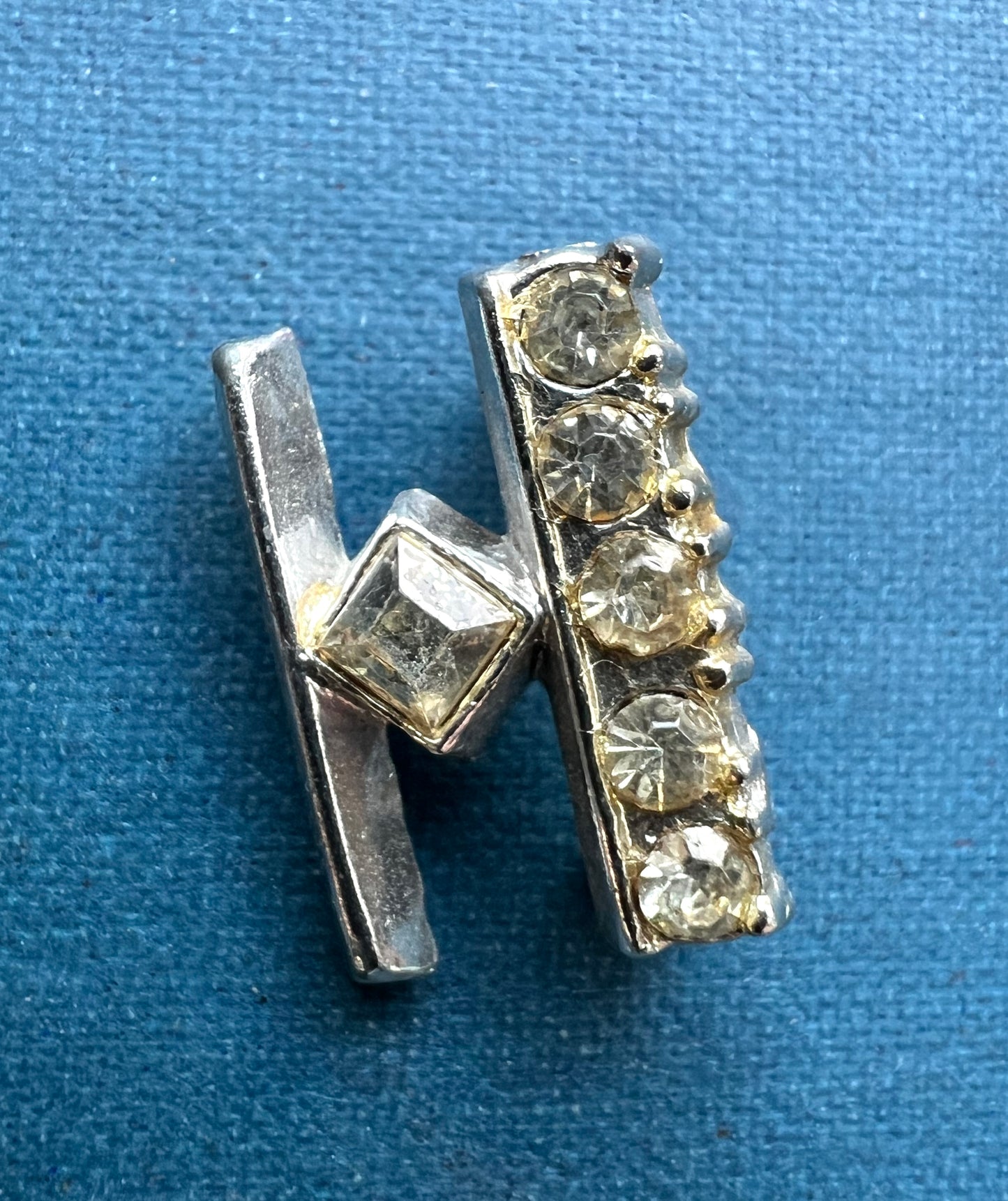 1940s Sparkly Diamante Initial Letter Brooches F, G, H, K, M  and N