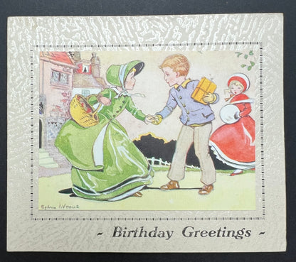 The Most Polite of Encounters on 1940s Birthday Card