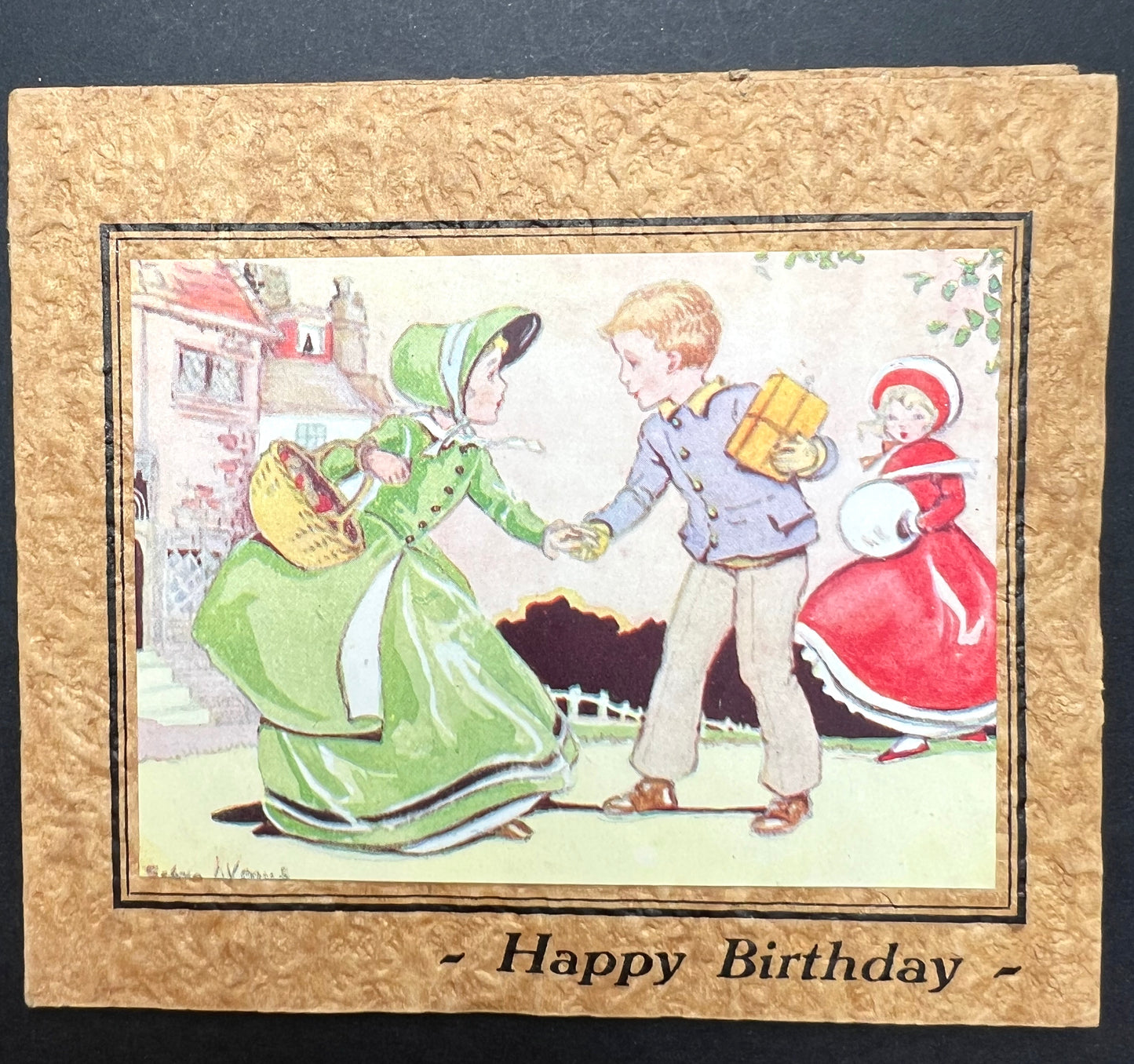 The Most Polite of Encounters on 1940s Birthday Card