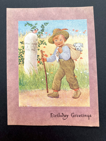 Delightful Unused 1940s Birthday Cards  with S.B Pearse Illustrations.