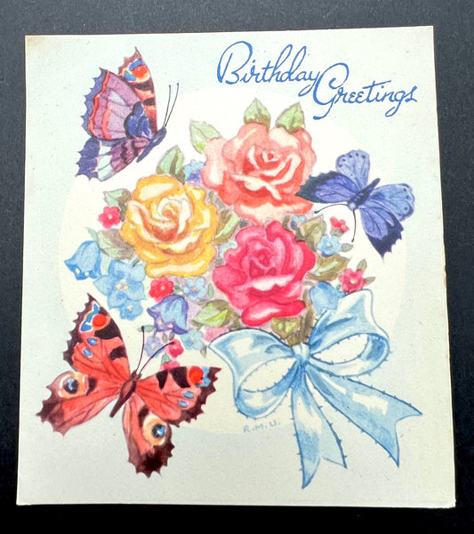 Innocent and Pretty 1940s Birthday Card