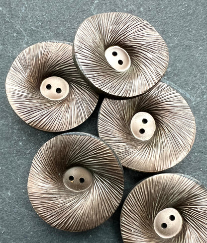 One Big 3.4cm Swooping and Swirling Chocolate Brown Vintage Lucite Button