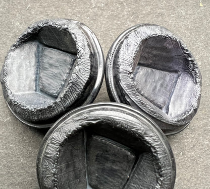 One Extraordinary Sculptural Mid Century 3.5cm Anthracite Black Button.