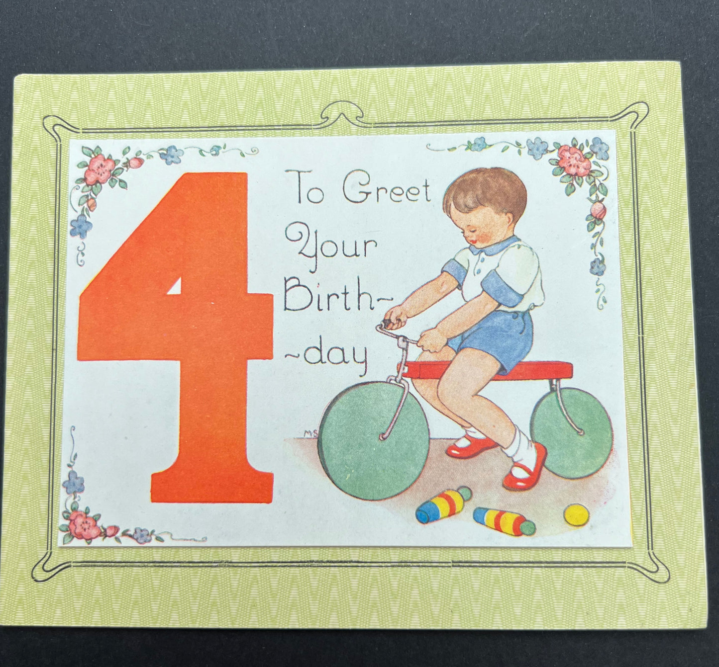 1940s Birthday Card for 4, 5 and 7 Year Olds