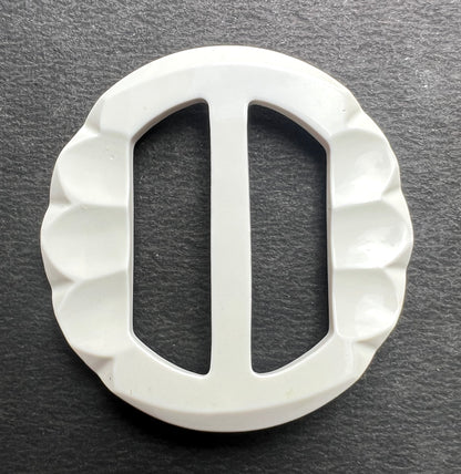 1940s Pure White Round 4cm Buckle for up to 2.6cm Belt