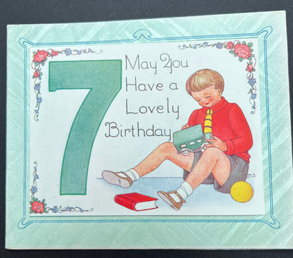 1940s Birthday Card for 4, 5 and 7 Year Olds