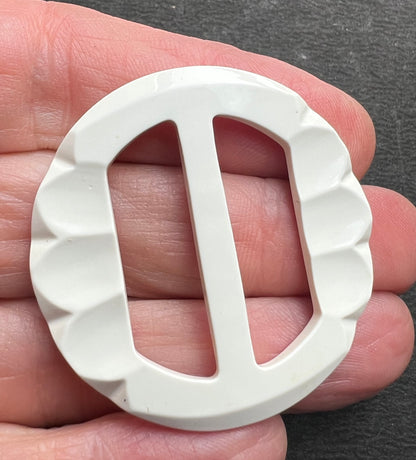 1940s Pure White Round 4cm Buckle for up to 2.6cm Belt