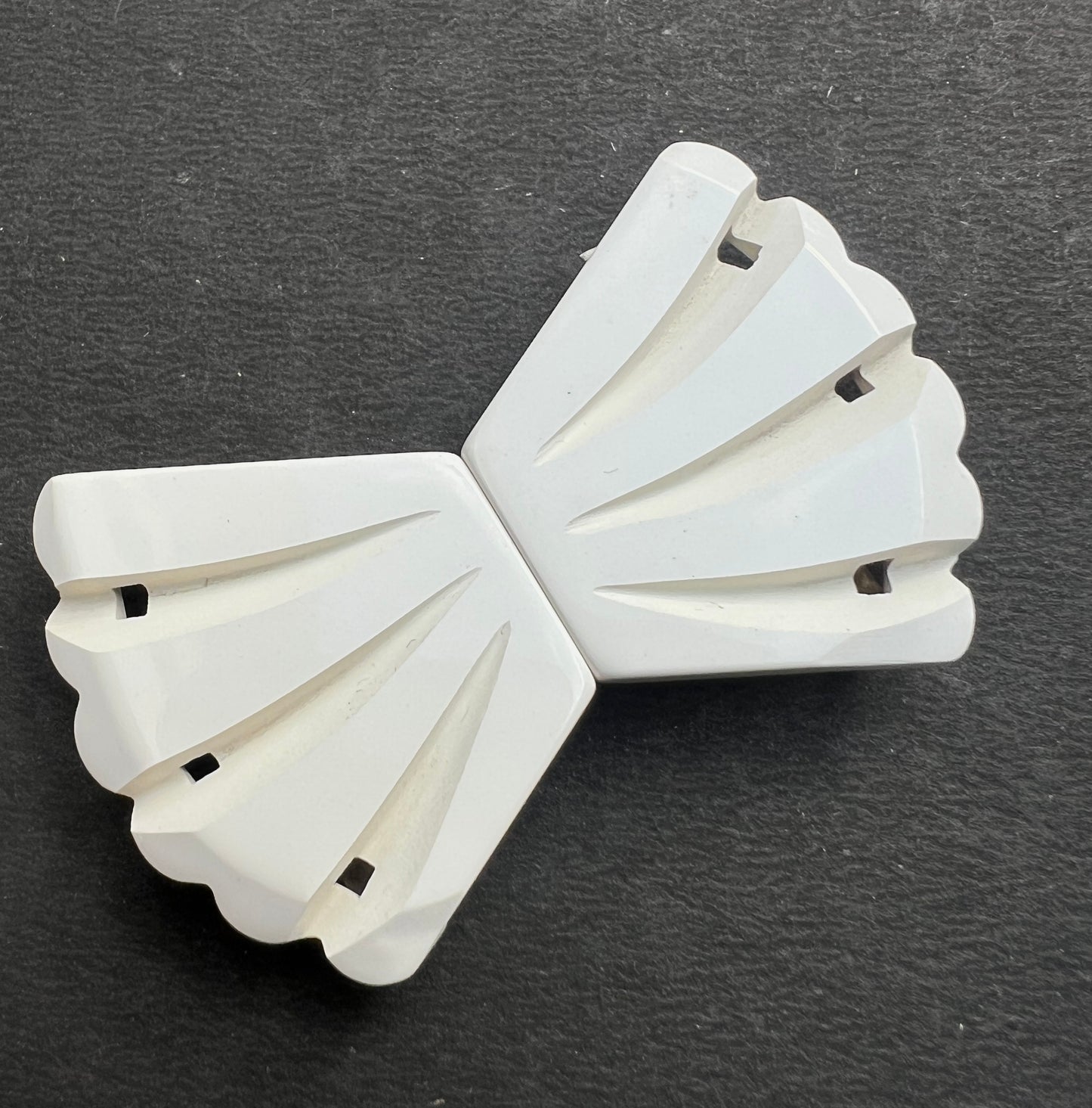 Curved French Deco 2 Part Belt 6.5cm White Buckle to fit up to 2.6cm Belt