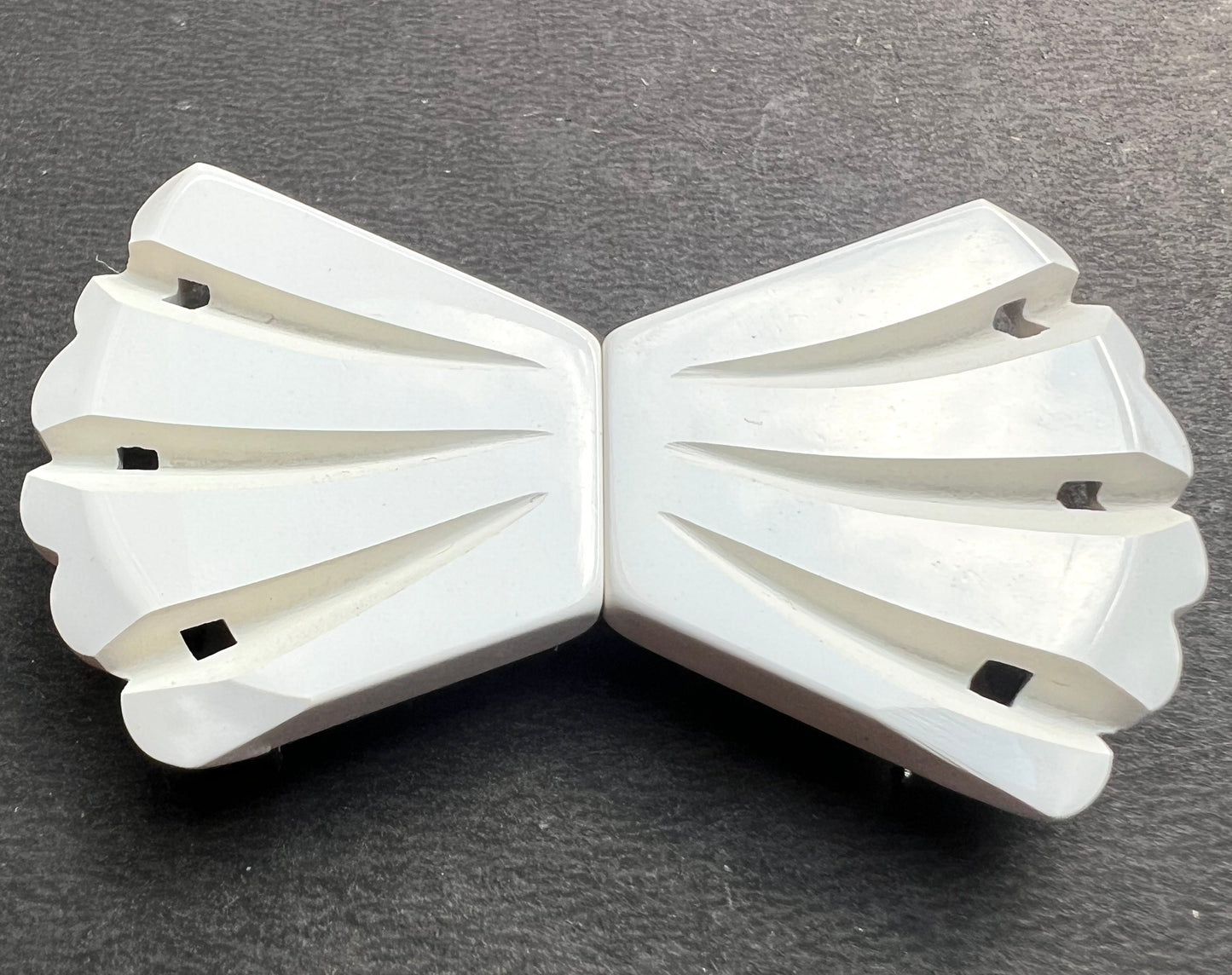 Curved French Deco 2 Part Belt 6.5cm White Buckle to fit up to 2.6cm Belt