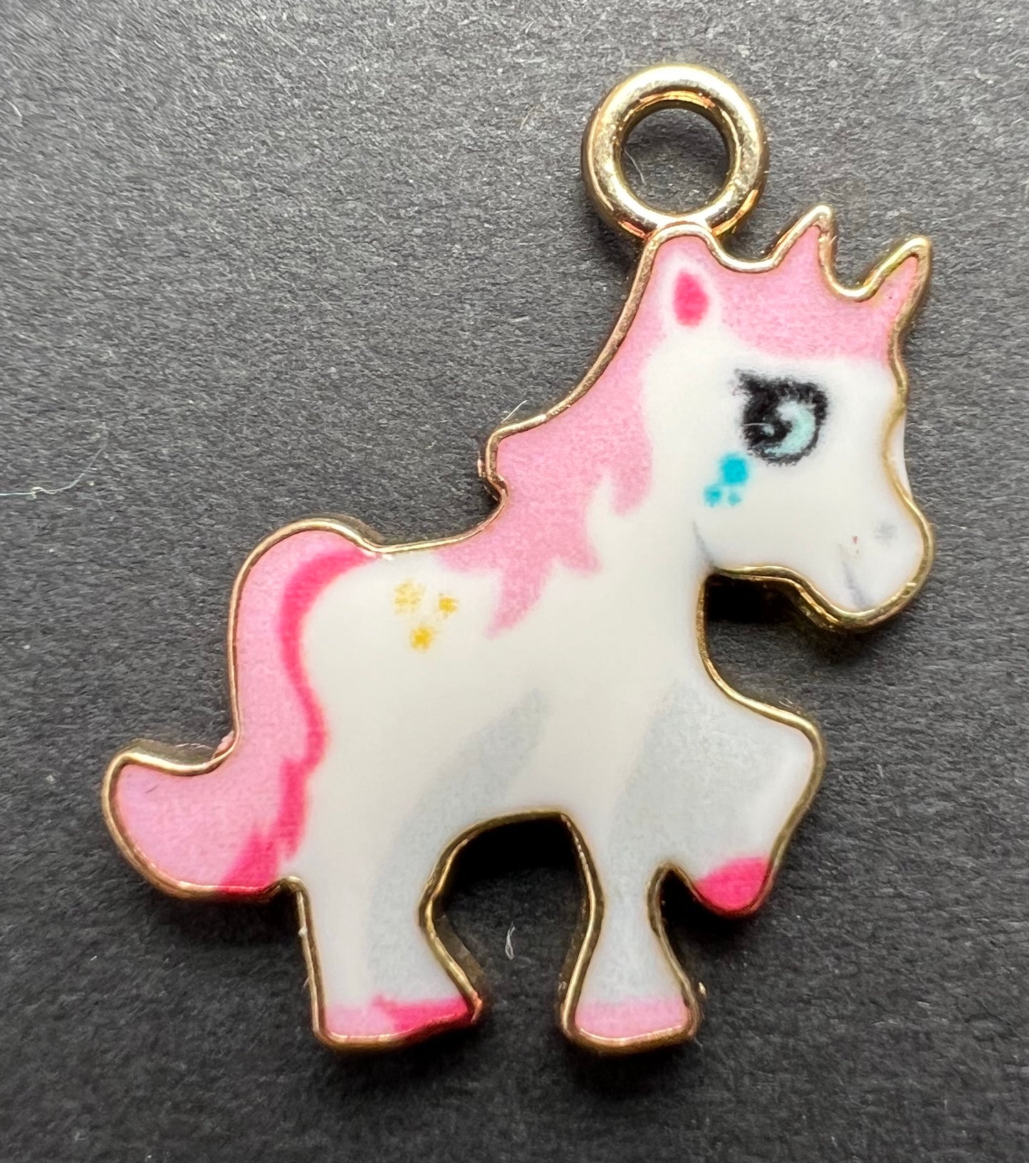 Happy Pink Horse Enamel Pendant / Charm