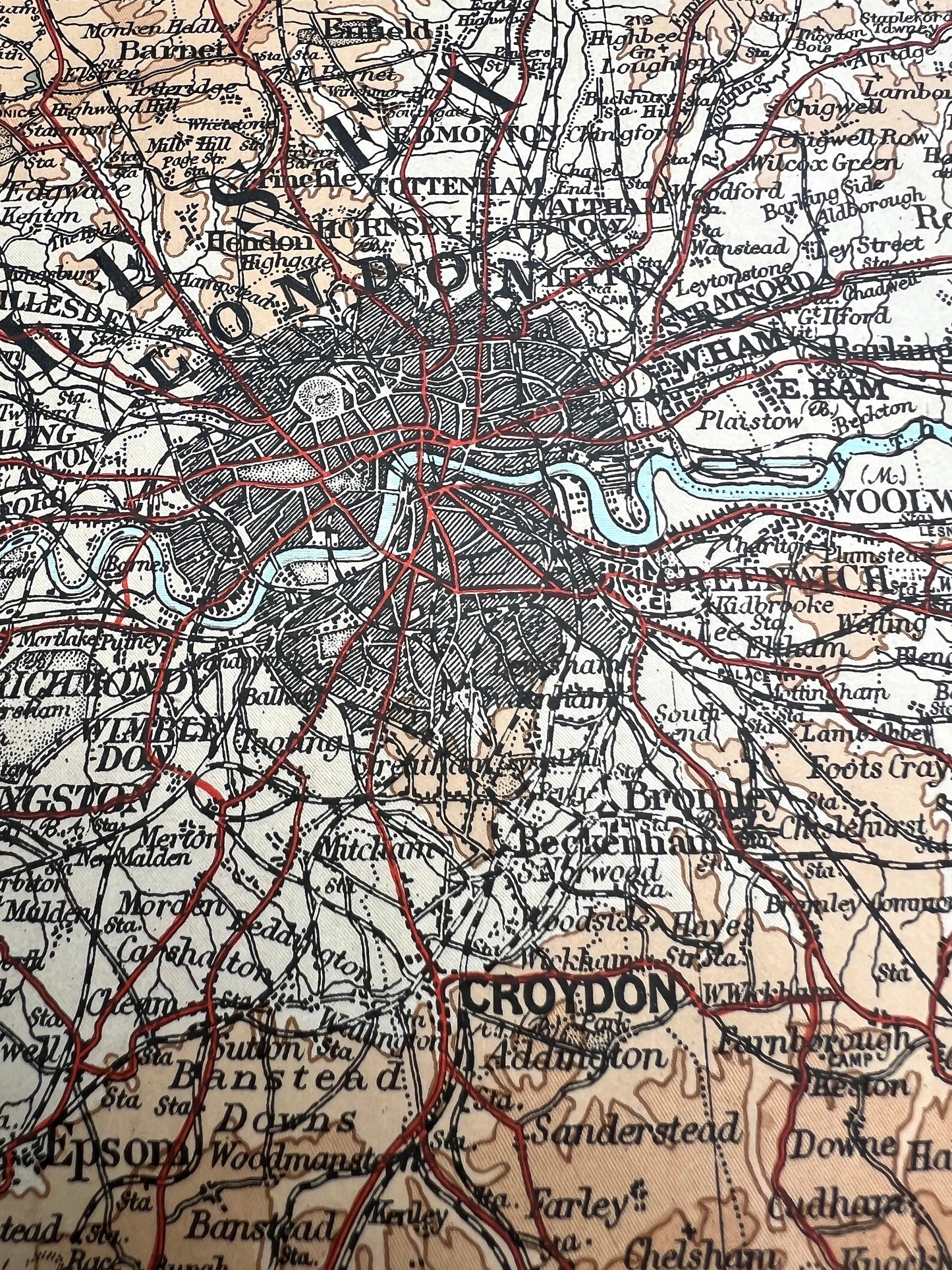 1909 Stanford's Map of SOUTH EAST ENGLAND (Sheet 5)