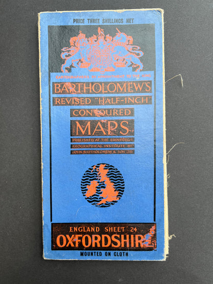 Early 1940s Map of OXFORDSHIRE on Cloth