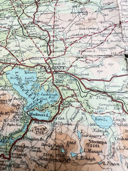 1940s Map of KILLARNEY & CORK - Bartholomew’s 1/4" (Copy)