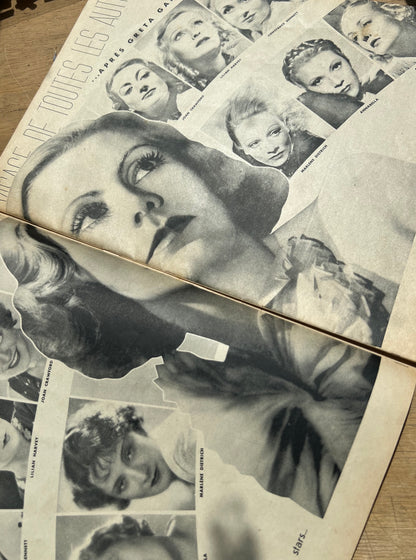 1930s Film Stars in in November 1937  Issue No 38 of French MARIE CLAIRE