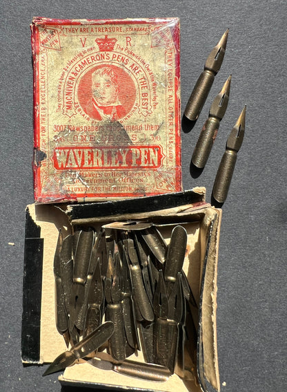Part Box of  1940s WAVERLEY Dip Pen 3.7cm Nibs