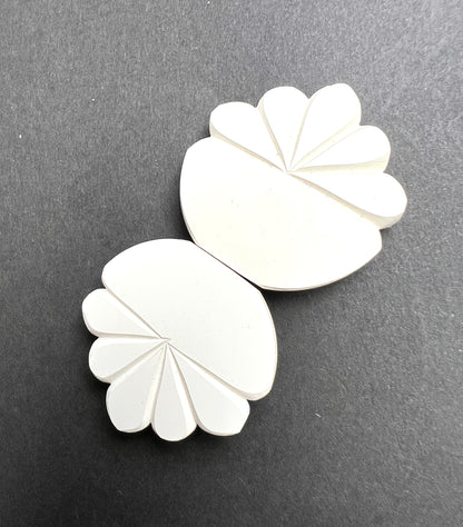 Lovely White 1930s Deco 2 Part 8.5cm Belt Buckle for up to 2.7cm Belts