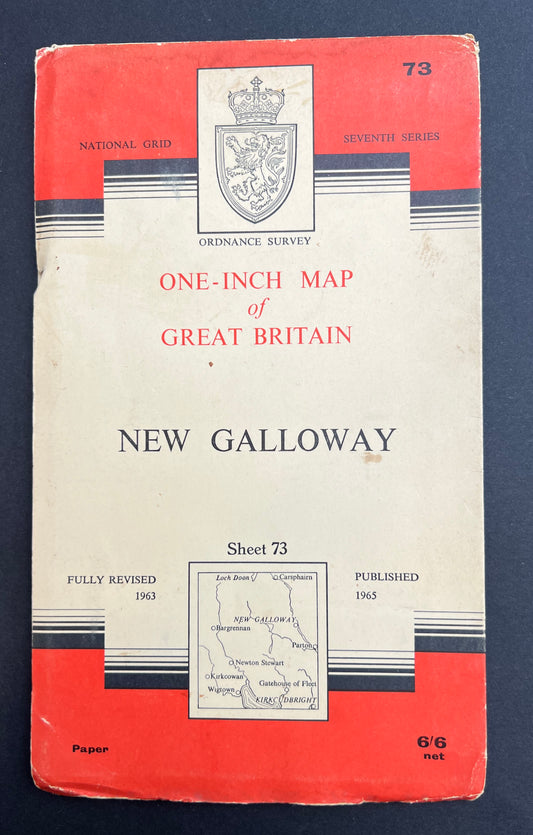 1950s60s One Inch ORDNANCE SURVEY Map of NEW GALLOWAY Sheet 73