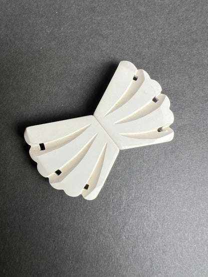 Curved French Deco 2 Part Belt 6.5cm White Buckle to fit up to 2.6cm Belt