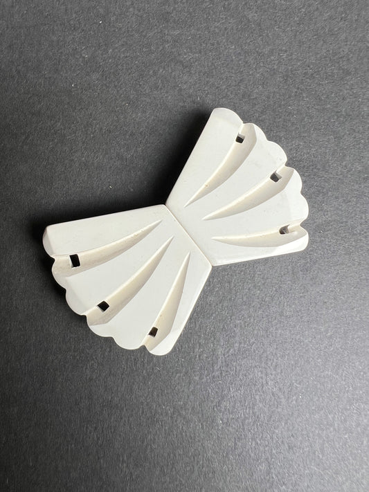 Curved French Deco 2 Part Belt 6.5cm White Buckle to fit up to 2.6cm Belt