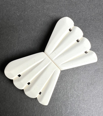 White Deco 2 Part French Belt Buckle for 2.3cm Belt