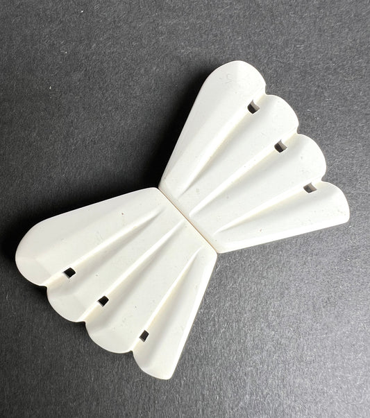 White Deco 2 Part French Belt Buckle for 2.3cm Belt