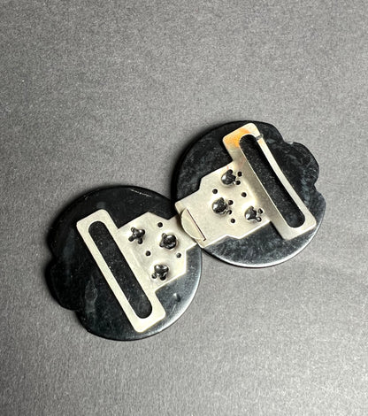 Lovely Shiny Black Deco 2 Part Belt Buckle to fit  up to 2.8cm Belt