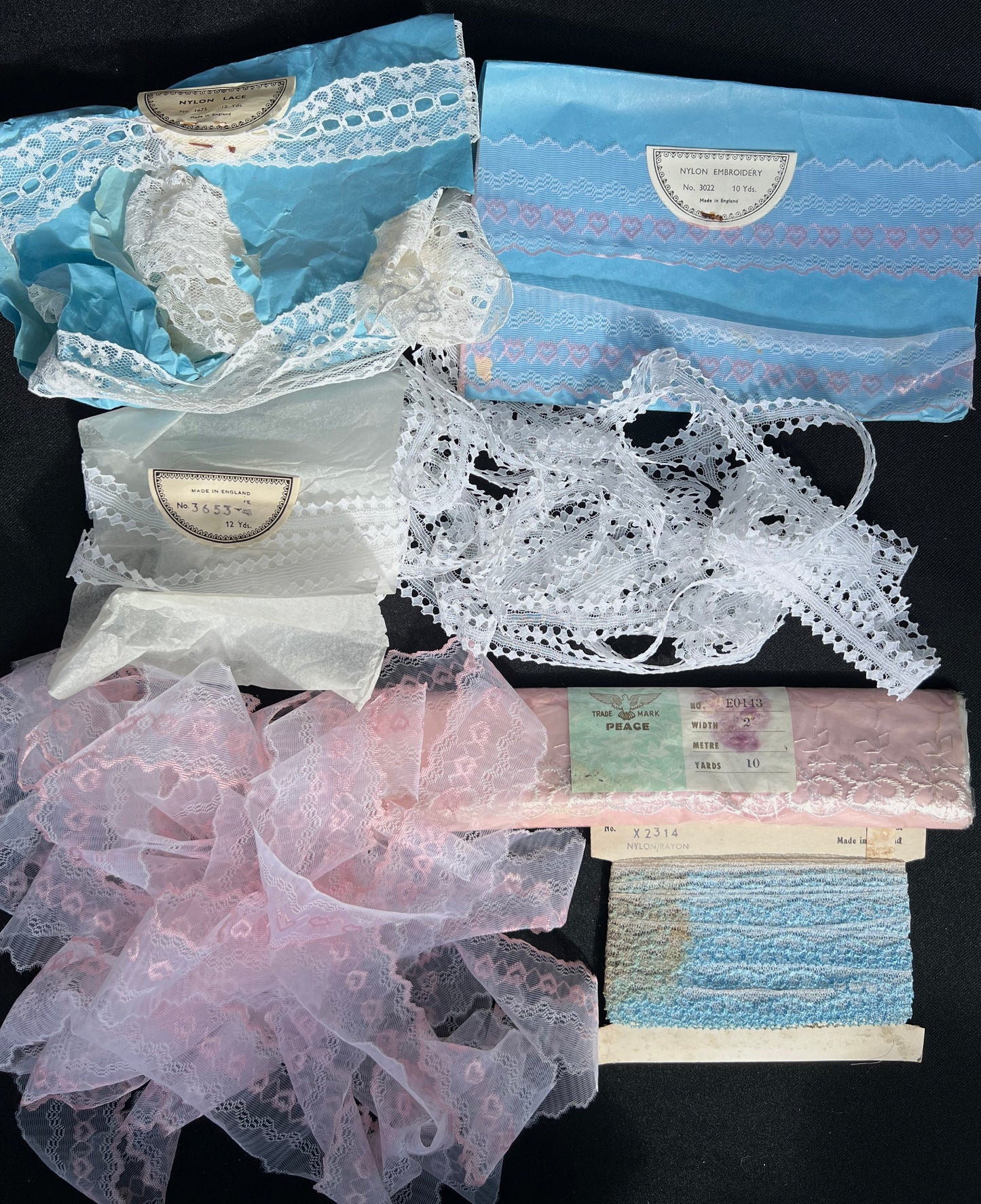 Job Lot of 5 Packages of Vintage Trim - Aprox 60 yards of it !