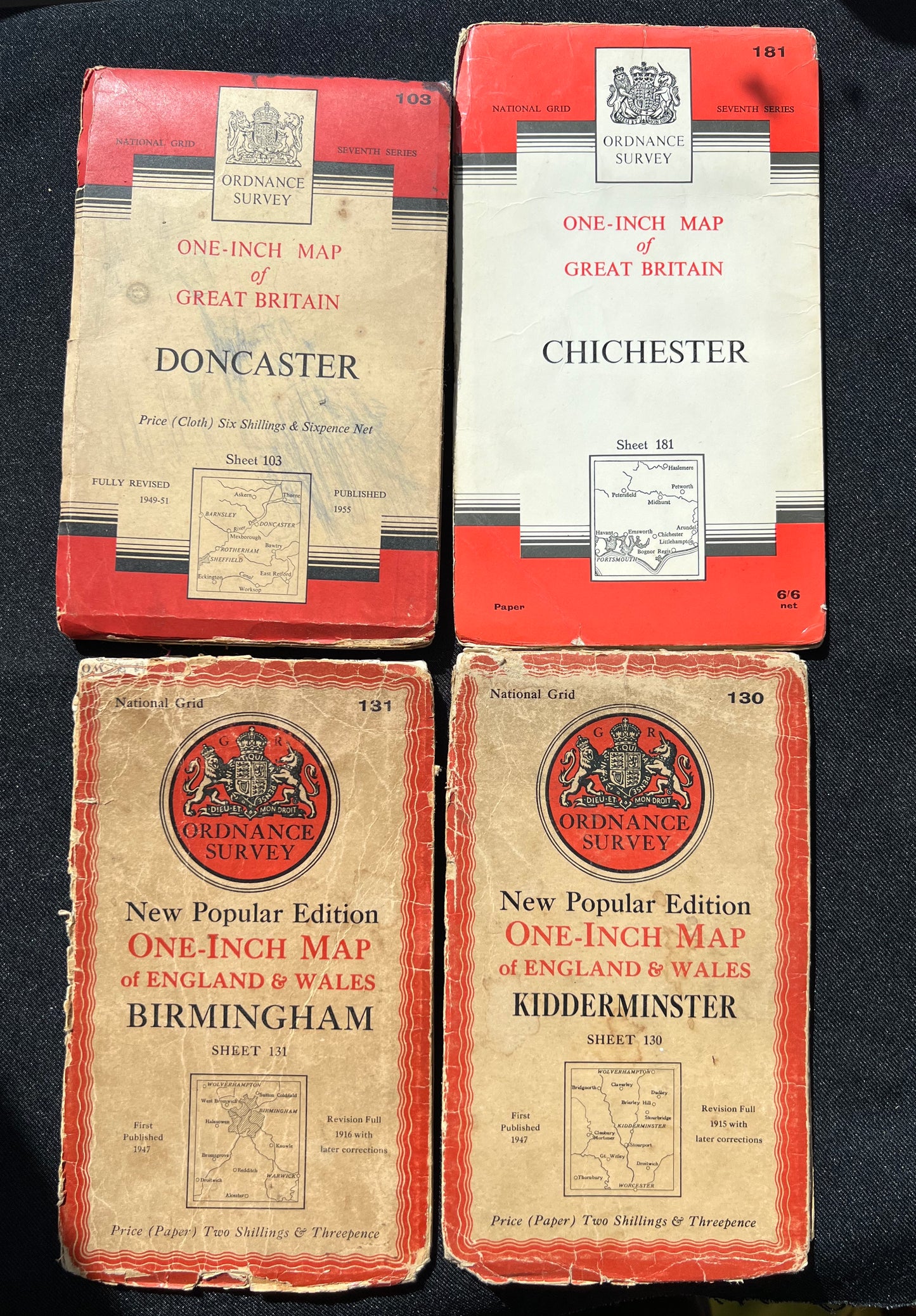 4 Old Maps - Perfect for Repurposing