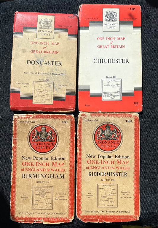 4 Old Maps - Perfect for Repurposing