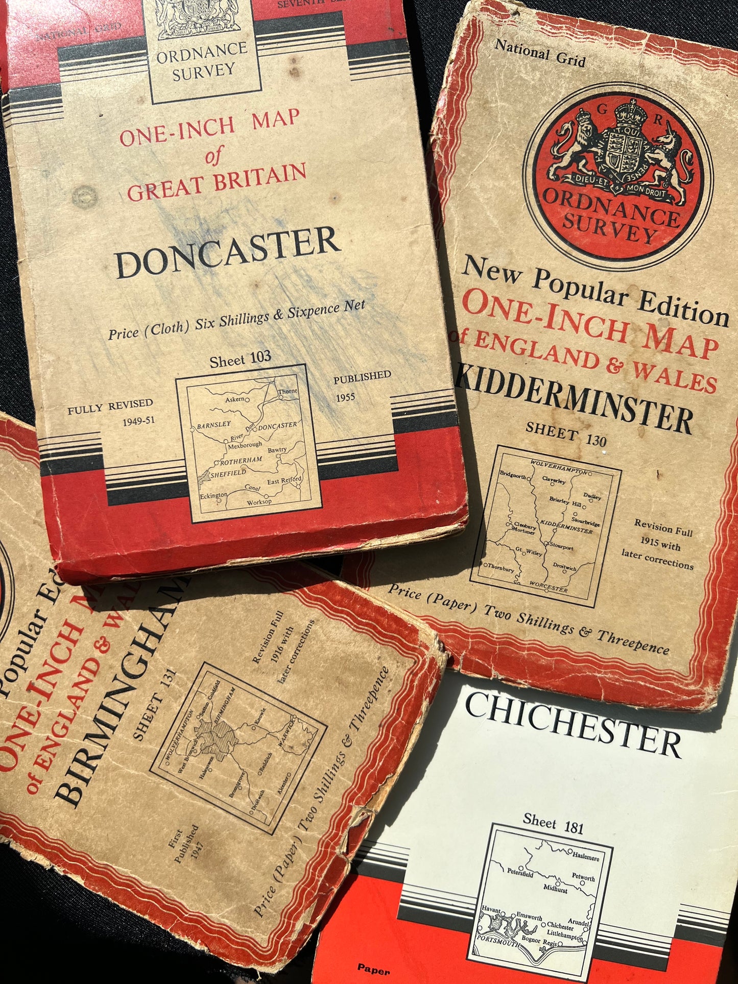 4 Old Maps - Perfect for Repurposing