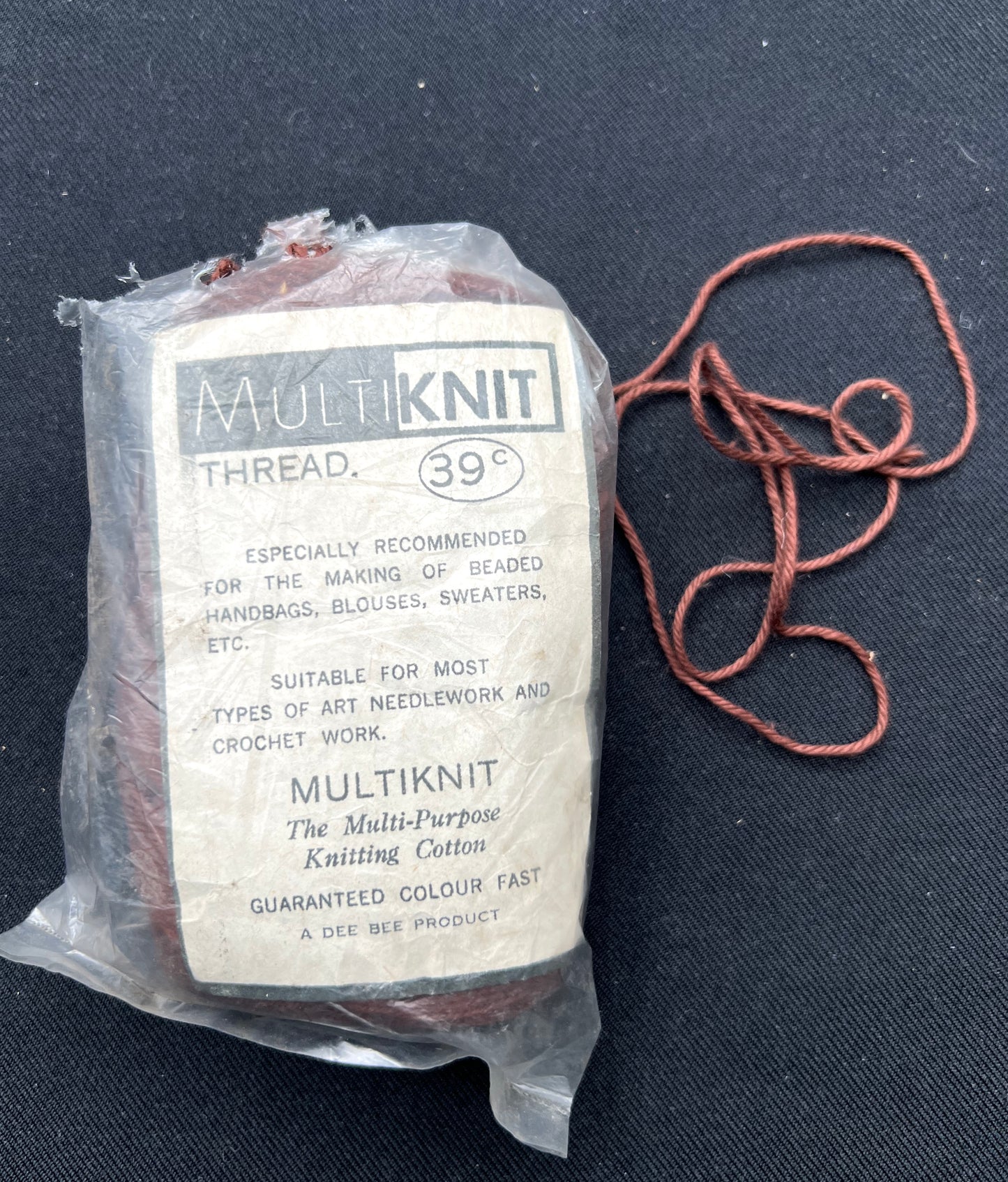 Vintage Brown Cotton MULTIKNIT Thread - 38g