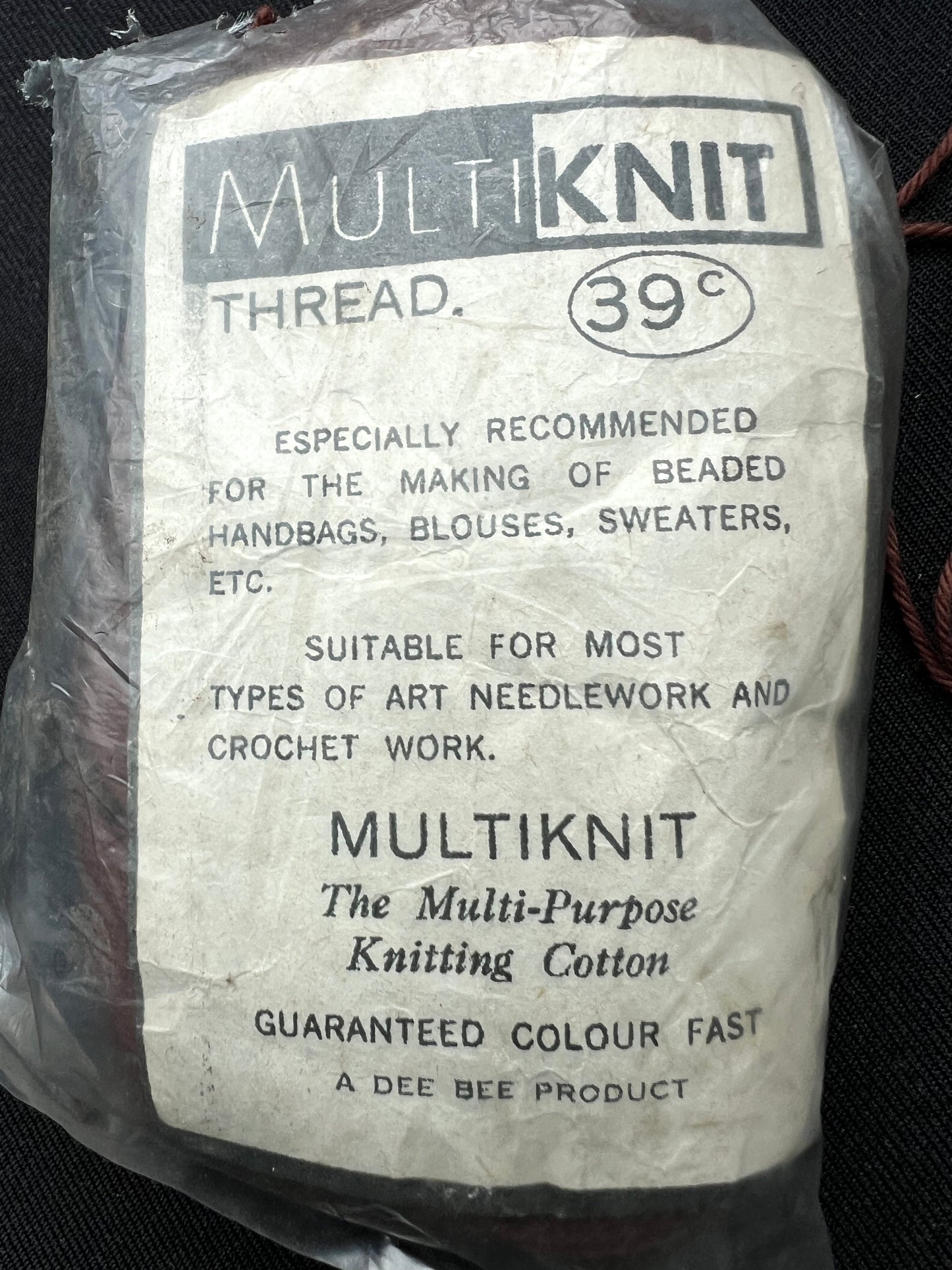Vintage Brown Cotton MULTIKNIT Thread - 38g