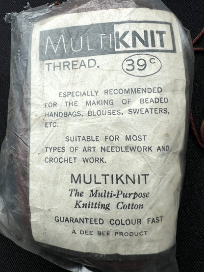Vintage Brown Cotton MULTIKNIT Thread - 38g