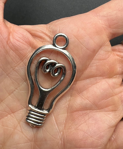 2 Big 4cm Light Bulb Pendant/Charms