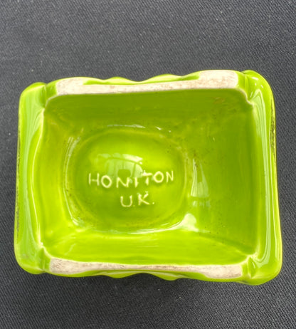 Vintage Ceramic HONITON Bright Green Car Egg Cup