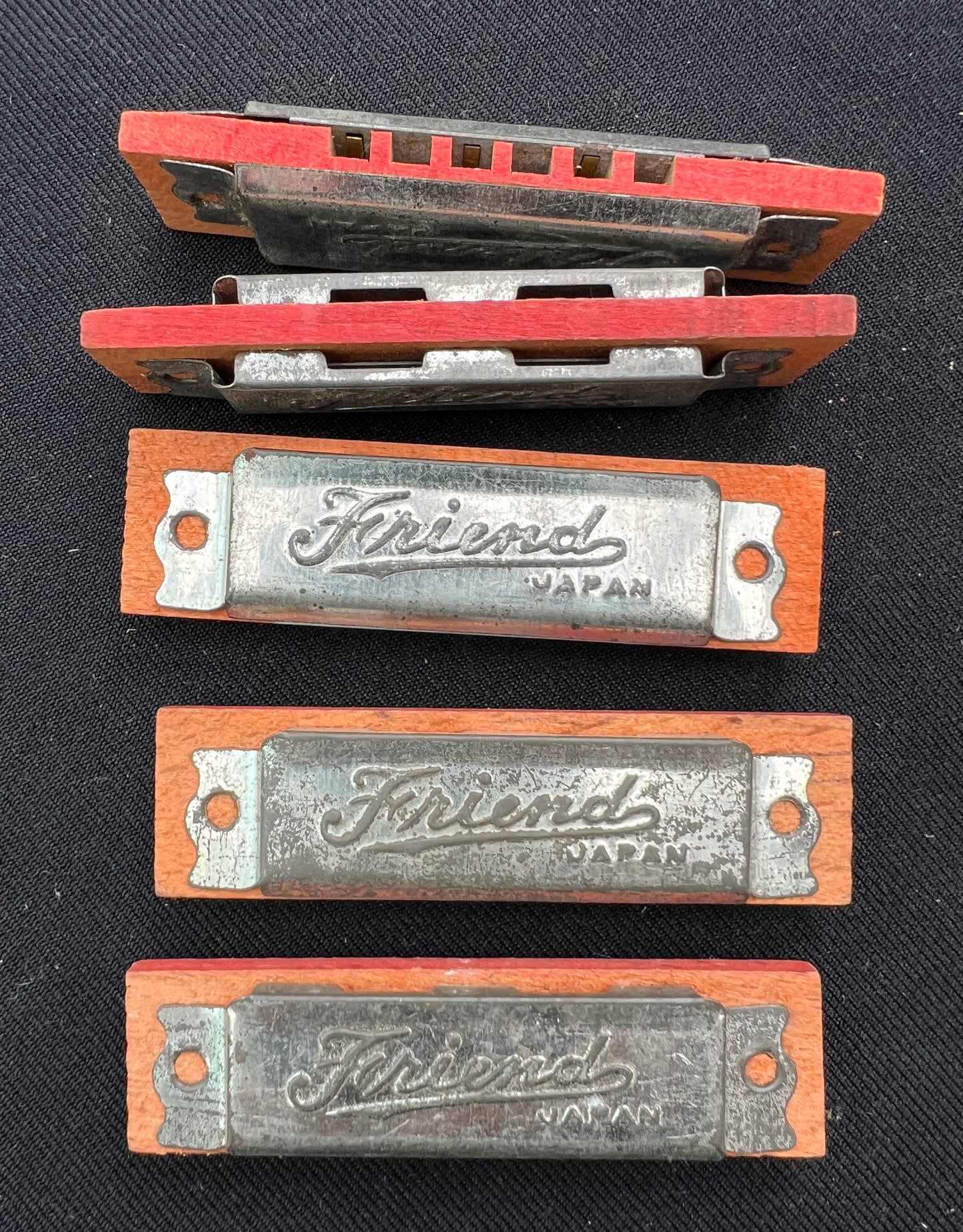 1950s Wood & Tin 8cm FRIENDS Harmonica Made in Japan