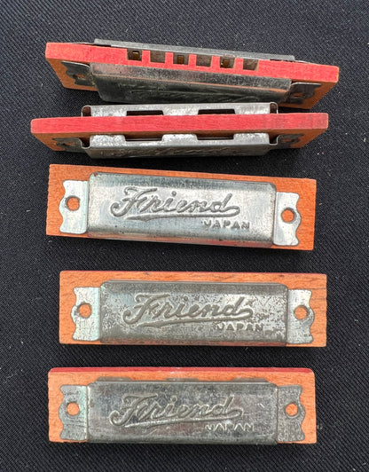 1950s Wood & Tin 8cm FRIENDS Harmonica Made in Japan