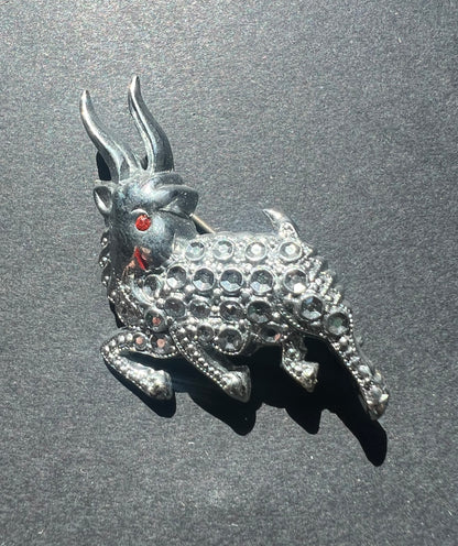 Dancing Mountain Goat Vintage  Brooch