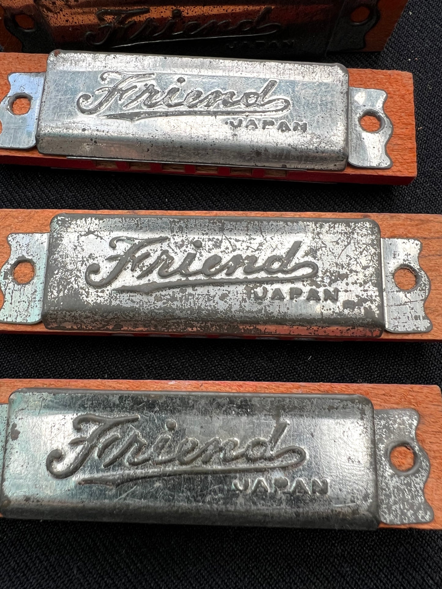 1950s Wood & Tin 8cm FRIENDS Harmonica Made in Japan